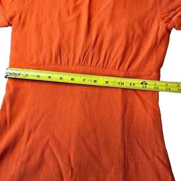 Aritzia Sunday Best Button Down Mini Dress Women Sz 4 Red Orange Short Sleeve - Picture 13 of 15